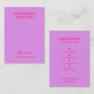 Hot Pink and Purple Necklace earring display  Business Card