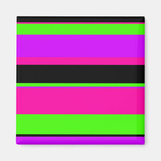 Hot Pink and Purple Tonal Stripes Modern Design Magnet
