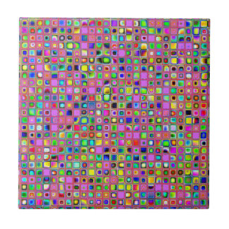 Hot Pink And Rainbow Colours Mosaic Tiles Pattern