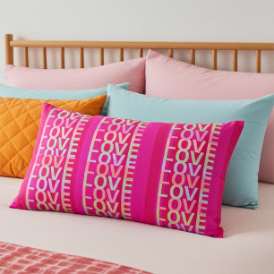 Hot Pink and Red LOVE Decorative Cushion