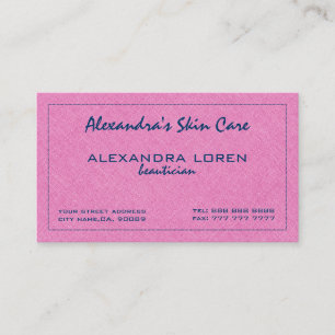 Hot Pink And Royal Blue Simple Linen Texture Business Card