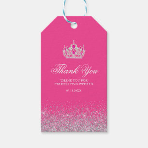 Hot Pink and Silver Glitter Gift Tags