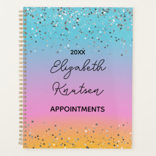 Hot Pink and Silver Glitter Personalised 2024 Planner