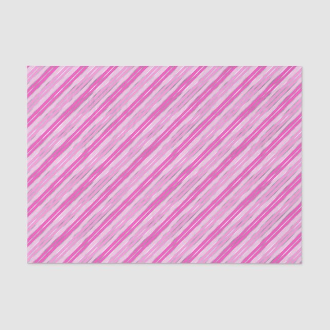 Hot Pink and Silver Stripes Tissue Paper (Front)