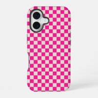 Hot pink and tan checkerboard pattern