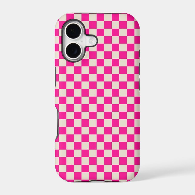 Hot pink and tan chequerboard pattern (Back)