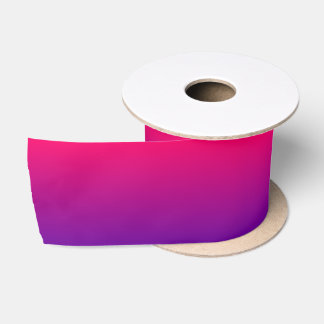 Hot Pink and Violet Purple Ombre Satin Ribbon