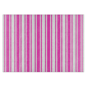 Hot pink and white candy stripes cutting board