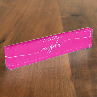 Hot Pink and White Glam Signature