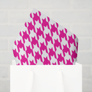 Hot Pink and White Houndstooth Tissue Paper