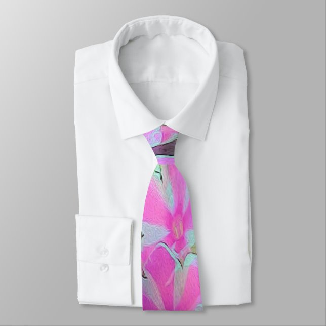 Hot Pink and White Peppermint Twist Garden Phlox Tie (Tied)