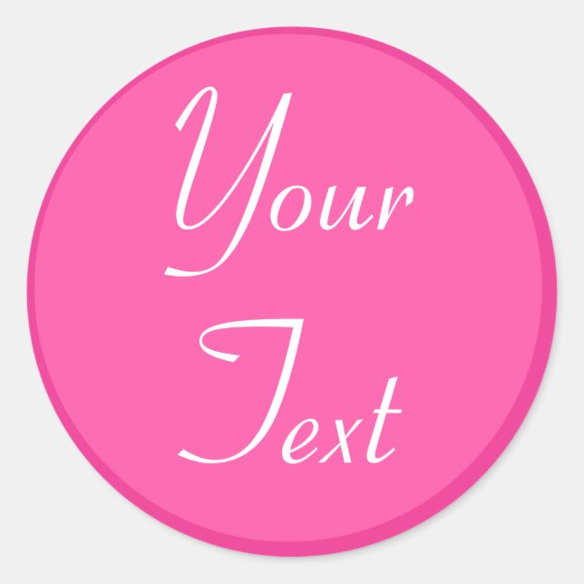 Hot Pink and White Personal Envelope Seals w/ Text (Front)