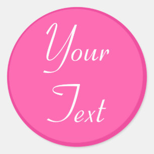 Hot Pink and White Personal Envelope Seals w/ Text