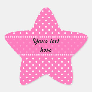 Hot Pink and White Polka Dot Pattern Star Sticker