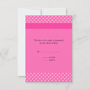 Hot Pink and White Polka Dot RSVP Card