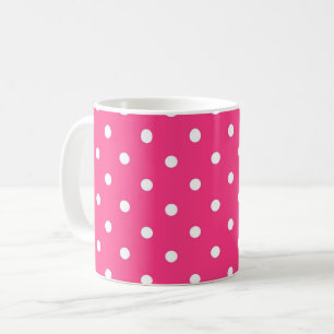 Hot Pink and White Polka Dots, Coffee Mug