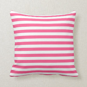Hot Pink and White Stripes Cushion