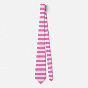 Hot Pink and White Stripes Tie