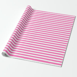 Hot Pink and White Stripes Wrapping Paper