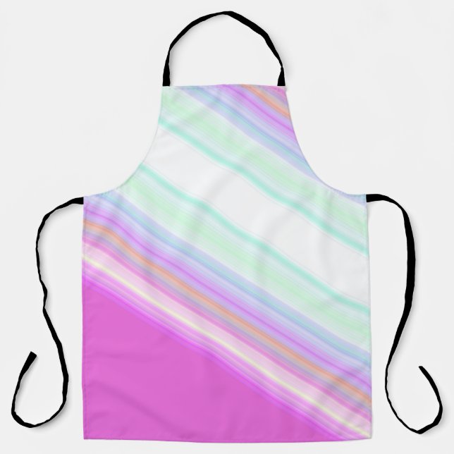 Hot Pink and White Strips Apron (Front)