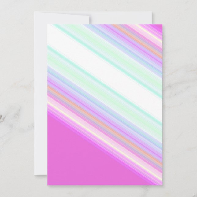 Hot Pink and White Strips Holiday Card (Front)