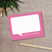 Hot Pink and White Talk Bubble Personalised Name