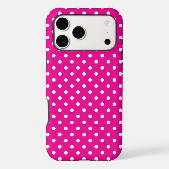 Hot Pink and White Tiny Polka Dot Pattern (Back)