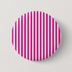 Hot Pink and White Vertical Stripes Minimalist 6 Cm Round Badge