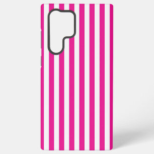 Hot Pink and White Vertical Stripes Minimalist Samsung Galaxy Case