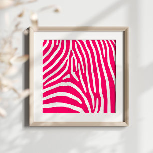 Hot Pink and White Zebra Print