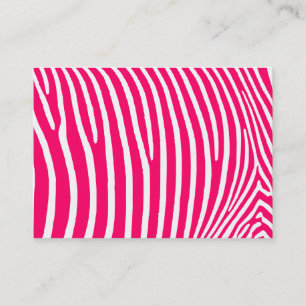 Hot Pink and White Zebra Print Business Card