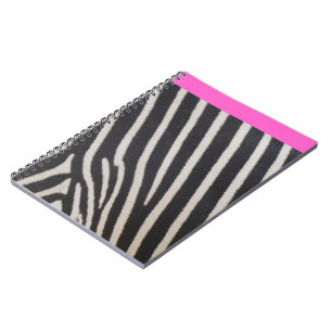 hot pink and zebra stripe notebook