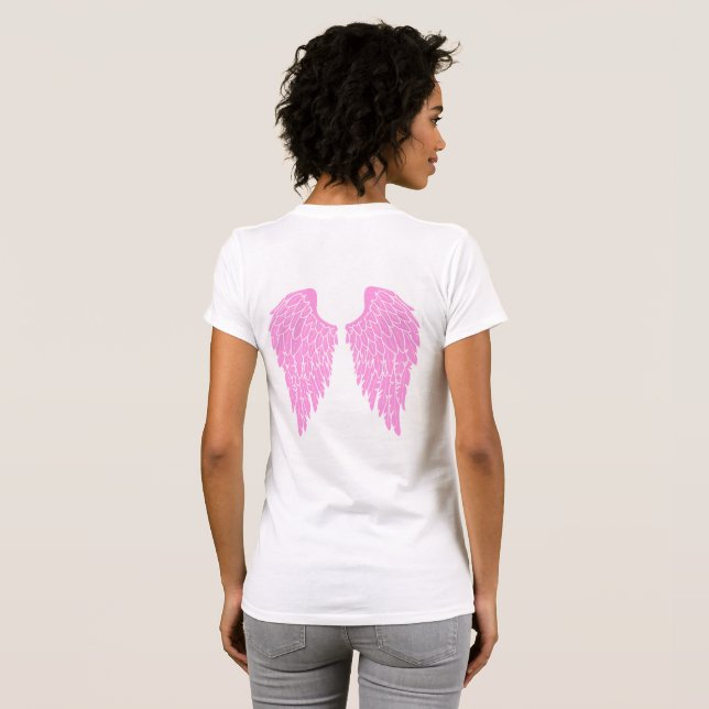 Hot Pink Angel Wings T-Shirt (Back Full)