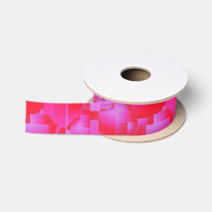 Hot Pink Art Deco Satin Ribbon