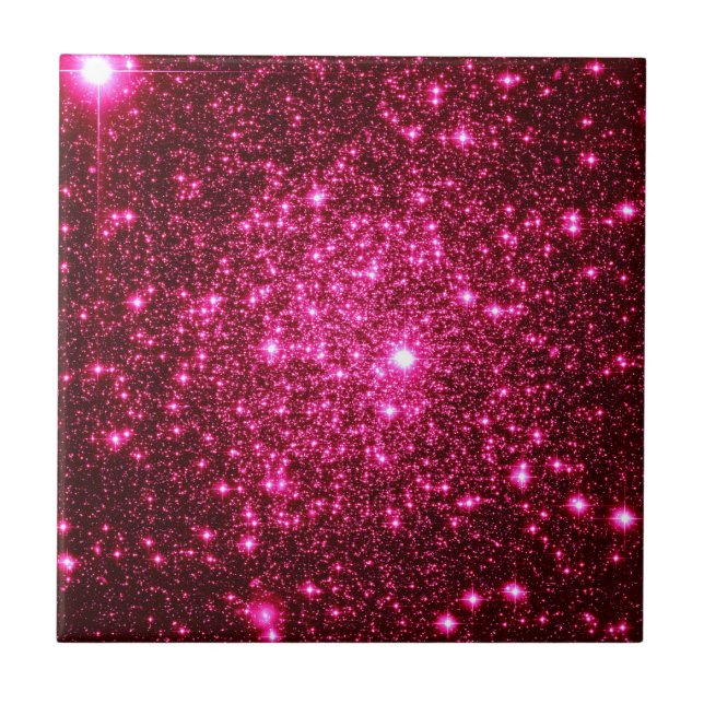 Hot Pink Astral Glitter Tile (Front)