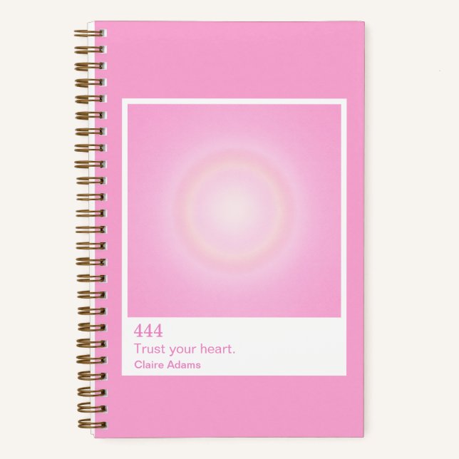 Hot Pink Aura Swatch Angel Number Small Notebook (Front)