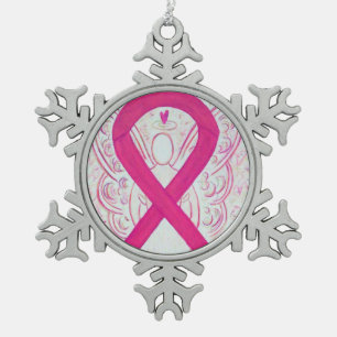 Hot Pink Awareness Ribbon Custom Angel Ornament