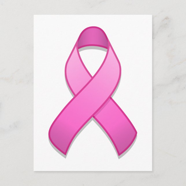 Hot Pink Awareness Ribbon Postcard (Front)