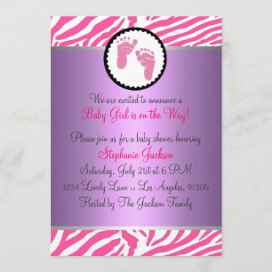 Hot Pink Baby Shower Invitation