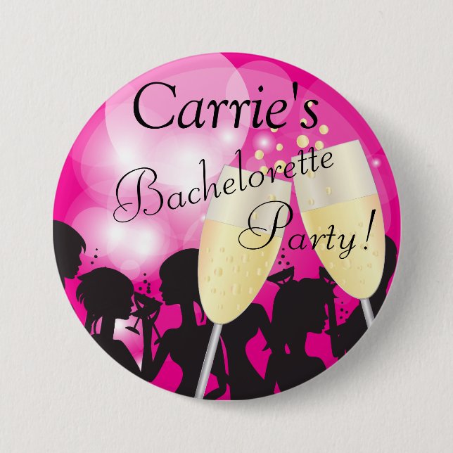 Hot Pink - Bachelorette Diva Girls Night Out 7.5 Cm Round Badge (Front)