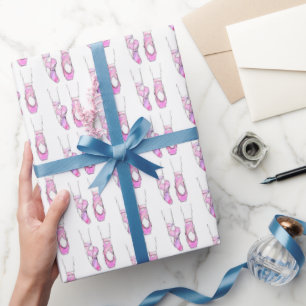 Hot Pink Ballerina Ballet Wrapping Paper