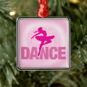 Hot Pink Ballerina Dance Sparkle   Metal Tree Decoration