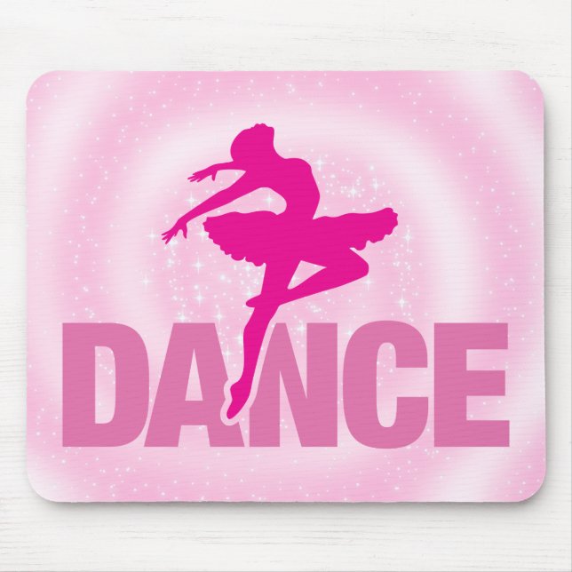 Hot Pink Ballerina Dance Sparkle  Mouse Mat (Front)