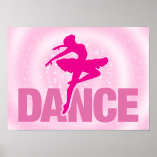 Hot Pink Ballerina Dance Sparkle  Poster
