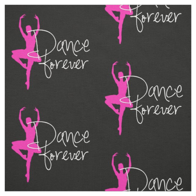Hot Pink Ballet Dancer - Dance Forever Fabric (Swatch)