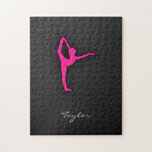 Hot Pink Ballet Dancer Jigsaw Puzzle