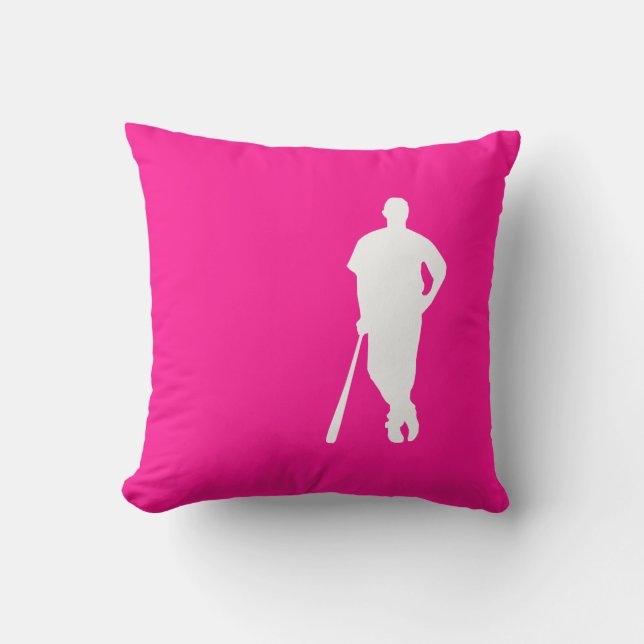 Hot Pink Baseball; softball Cushion (Front)