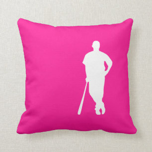 Hot Pink Baseball; softball Cushion