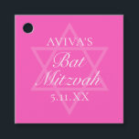 Hot Pink Bat Mitzvah Party Star of David Favour Tags<br><div class="desc">This girly bright pink Bat Mitzvah party favour tag features a minimalist modern typography layout over a Star of David symbol for a Jewish girl. Cute and feminine gift tags for your teenager.</div>