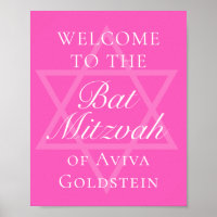 Hot Pink Bat Mitzvah Party Star of David